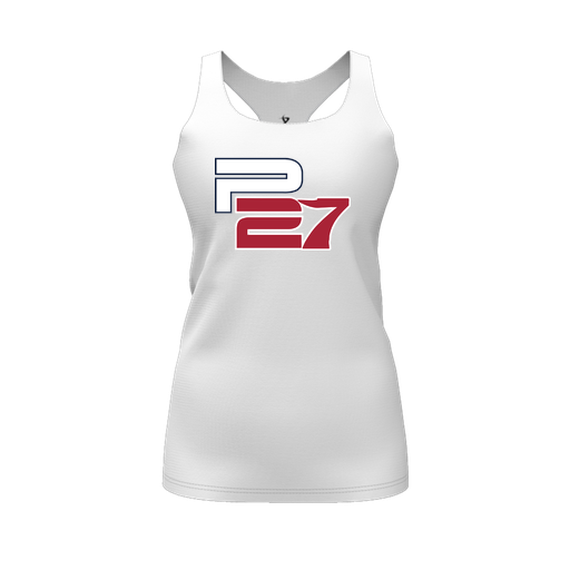 [CUS-DFW-RCBK-PER-WHT-FYS-LOGO1] Racerback Tank Top (Female Youth S, White, Logo 1)