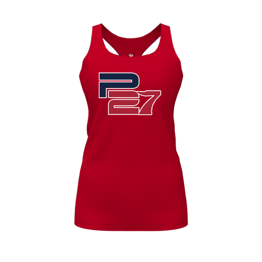 [CUS-DFW-RCBK-PER-RED-FYS-LOGO3] Racerback Tank Top (Female Youth S, Red, Logo 3)