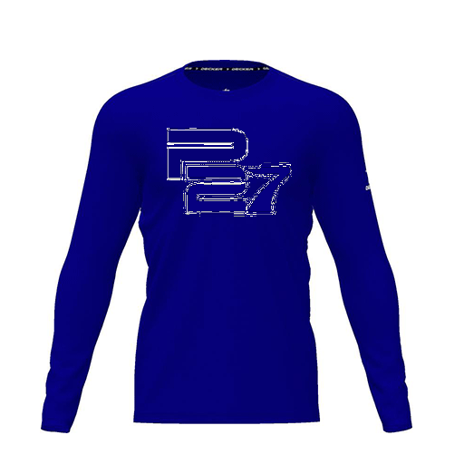 [CUS-DRIF-TEES-PER-CNK-LSL-RYL-YXS-LOGO1] Dri Fit Performance T-Shirt (Youth XS, Royal, Logo 1, Long Sleeve)