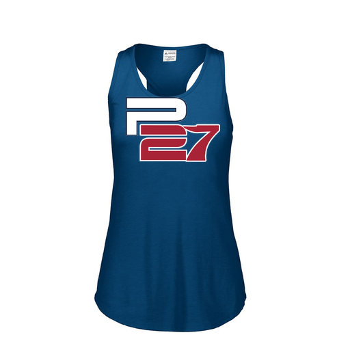 [3078.U22.S-LOGO2] Ladies Tri Blend Tank Top (Female Adult S, Navy, Logo 2)