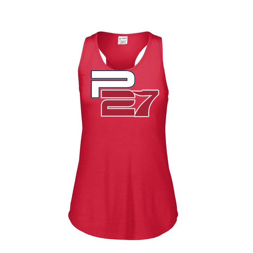 [3078.V96.S-LOGO2] Ladies Tri Blend Tank Top (Female Adult S, Red, Logo 2)