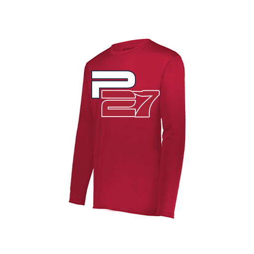 [222822.083.XS-LOGO1] Men's LS Smooth Sport Shirt (Adult XS, Red, Logo 1)