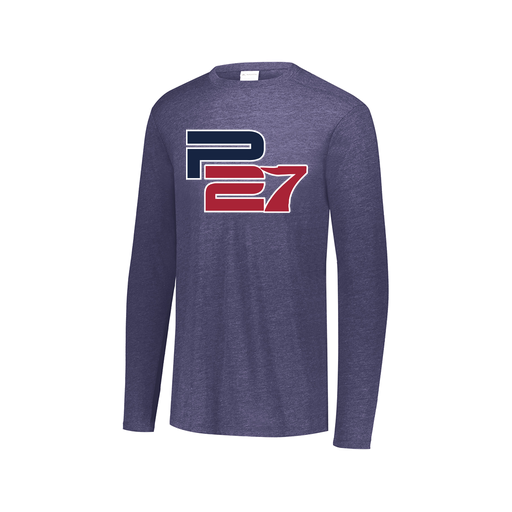 [FTLCUBNV-AXS-LOGO3] Decker Men's Tri-Blend T-Shirt - Long Sleeve (Adult XS, Navy, Logo 3)