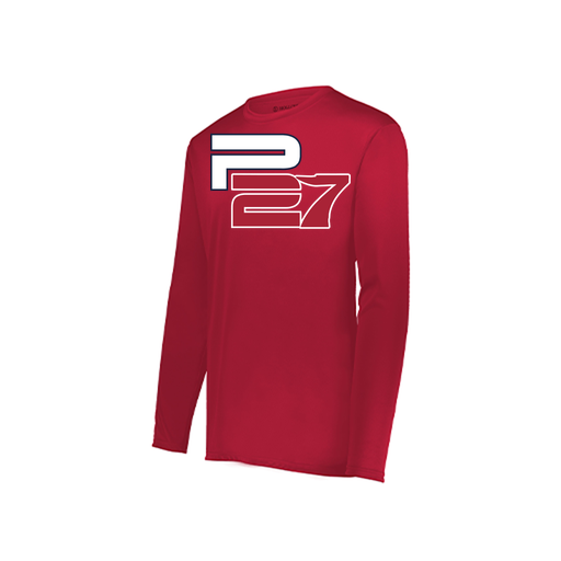 [222823.083.S-LOGO2] Youth LS Smooth Sport Shirt (Youth S, Red, Logo 2)