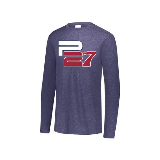 [FTLCUBNV-YS-LOGO1] Decker Youth Tri-Blend T-Shirt - Long Sleeve (Youth S, Navy, Logo 1)