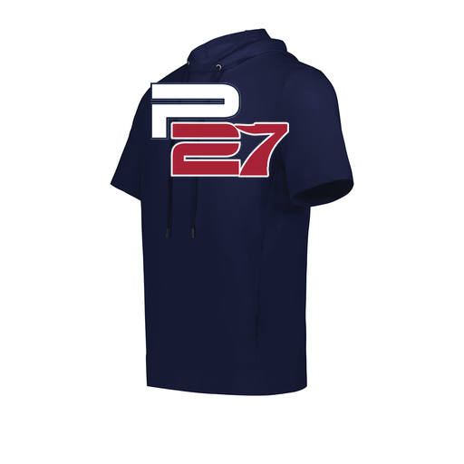 [222605.065.S-LOGO2] YOUTH VENTURA SOFT KNIT SHORT SLEEVE HOODIE (Youth S, Navy, Logo 2)