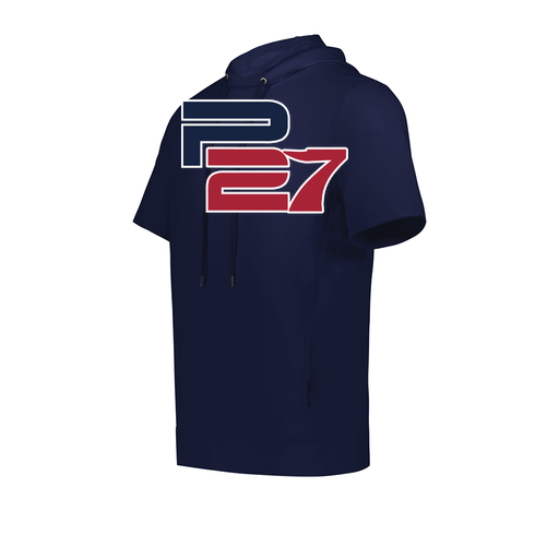 [222605.065.S-LOGO3] YOUTH VENTURA SOFT KNIT SHORT SLEEVE HOODIE (Youth S, Navy, Logo 3)