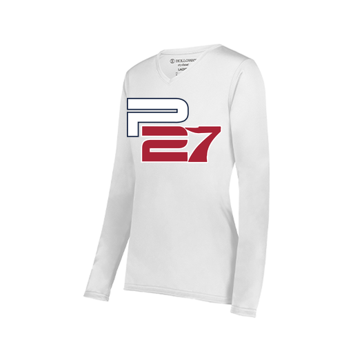 [222824.005.S-LOGO1] Ladies LS Smooth Sport Shirt (Female Adult S, White, Logo 1)