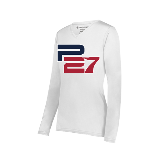 [222824.005.S-LOGO3] Ladies LS Smooth Sport Shirt (Female Adult S, White, Logo 3)